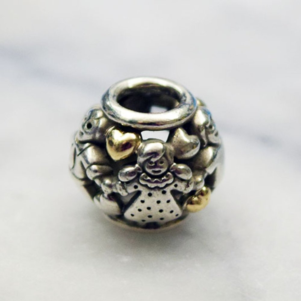 PANDORA Family Forever Charm I Sterling Silver with 14k Yellow Gold 791040